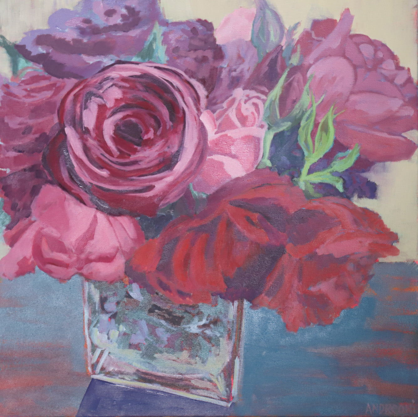 Rosey Posey Print 18x18 inches