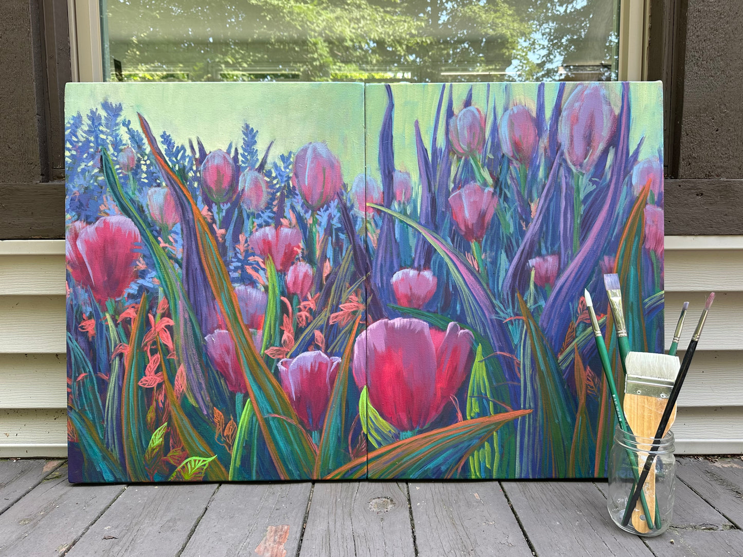 "NEW" Tulips of Luxembourg, Diptyque (2 of 2) 24x36 in