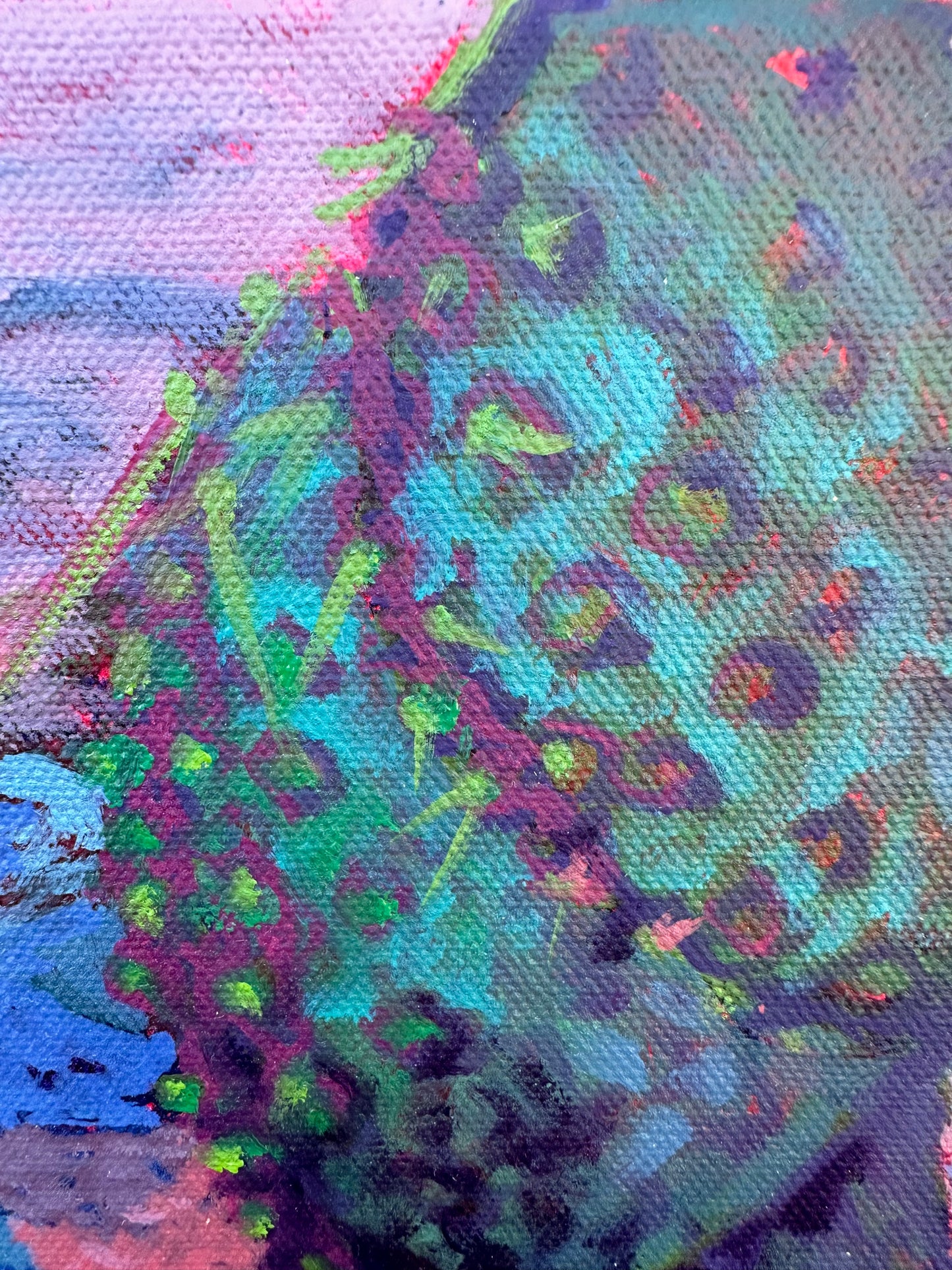 Mini Painting: Purple Prickly Pear Cactus 6x6 inches