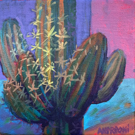 Mini Painting: San Pedro Macho Cactus 6x6 inches