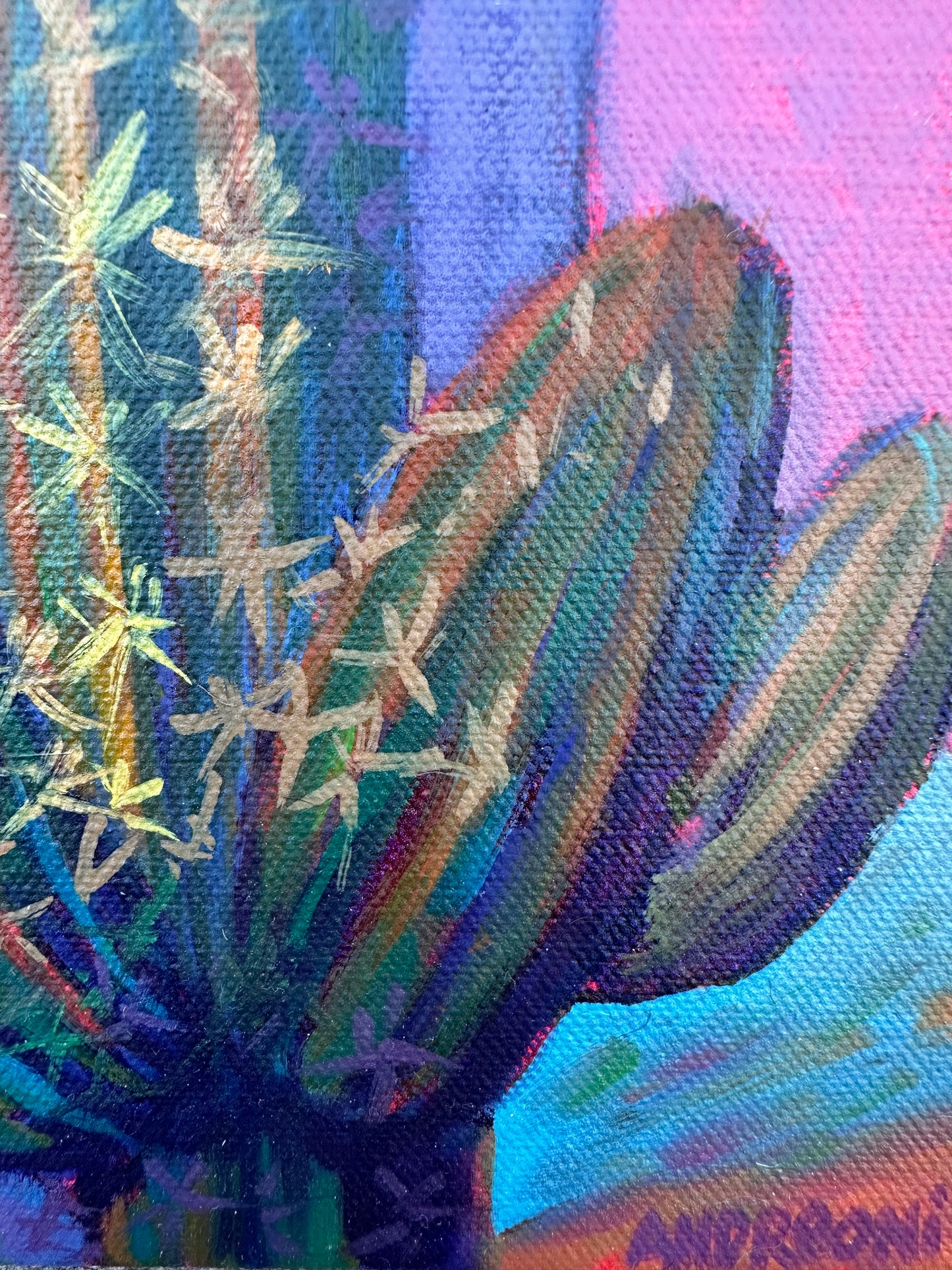 Mini Painting: San Pedro Macho Cactus 6x6 inches