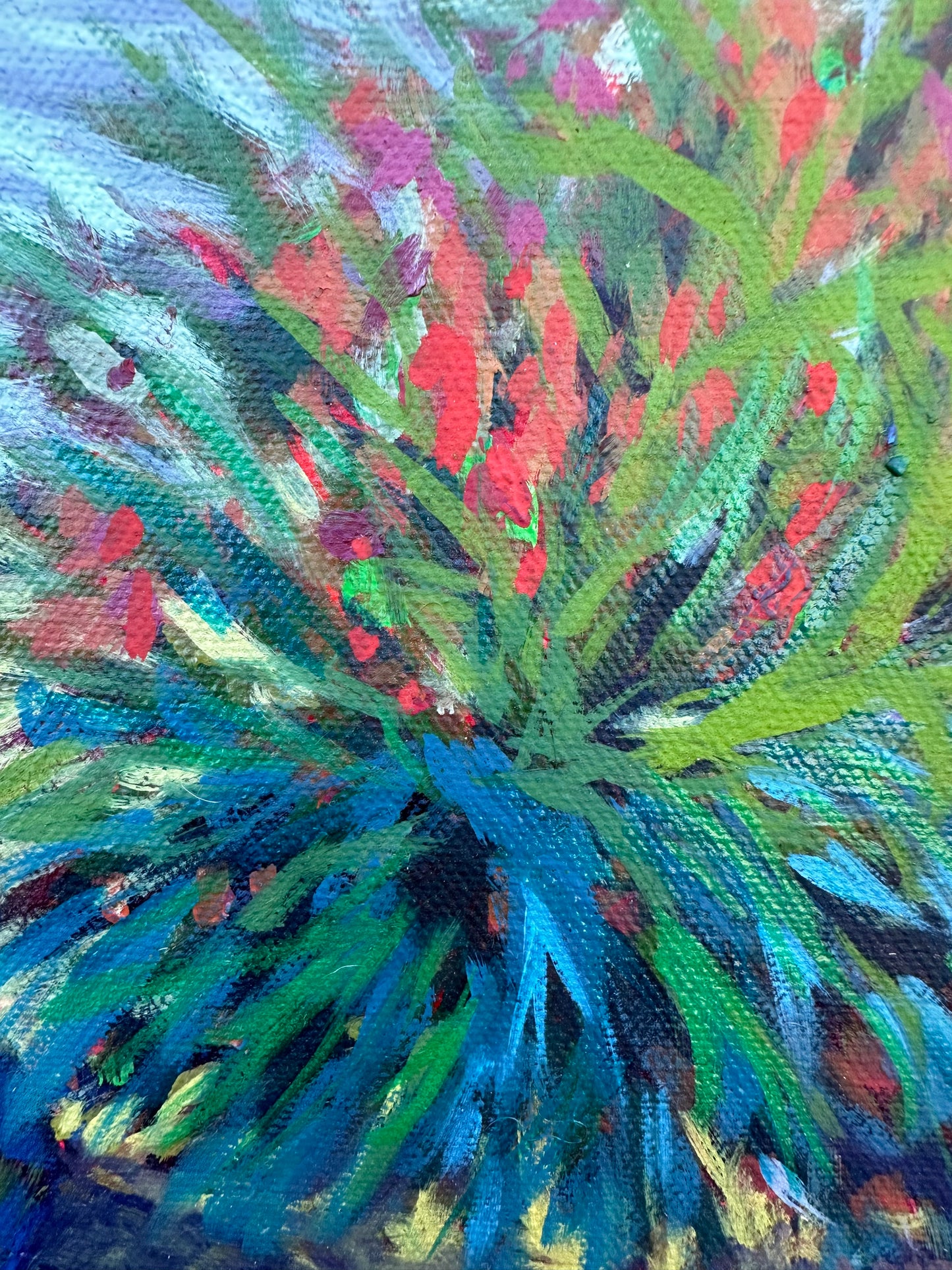 Mini Painting: Coral Fountain Grass 6x6 inches