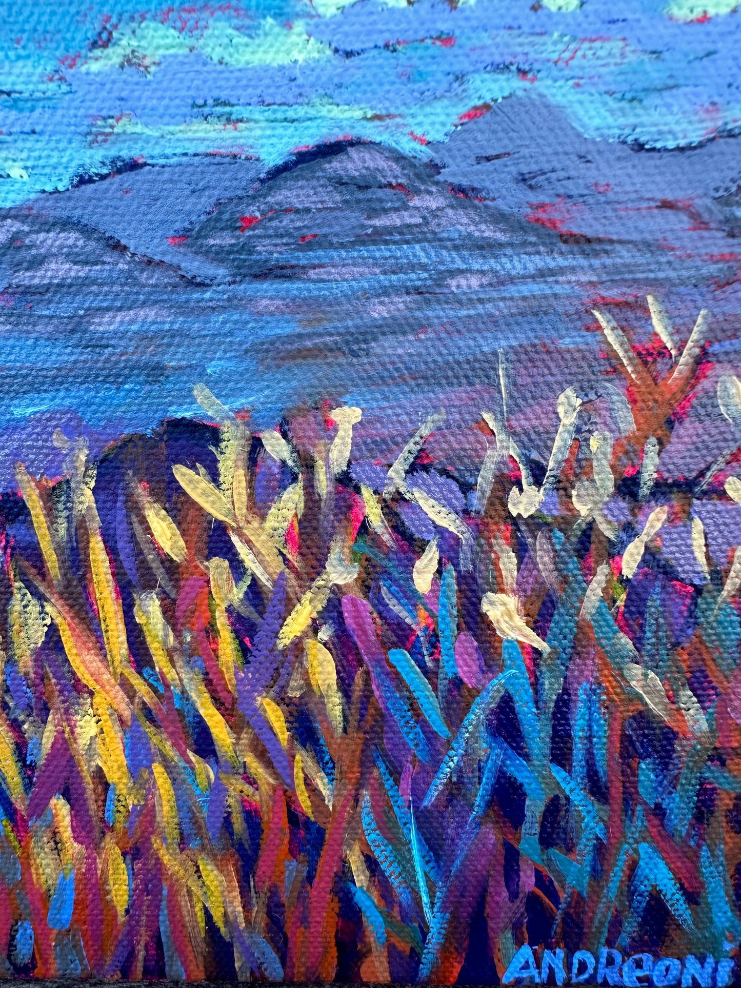 Mini Painting: Desert Mountain Grasses 6x6 inches