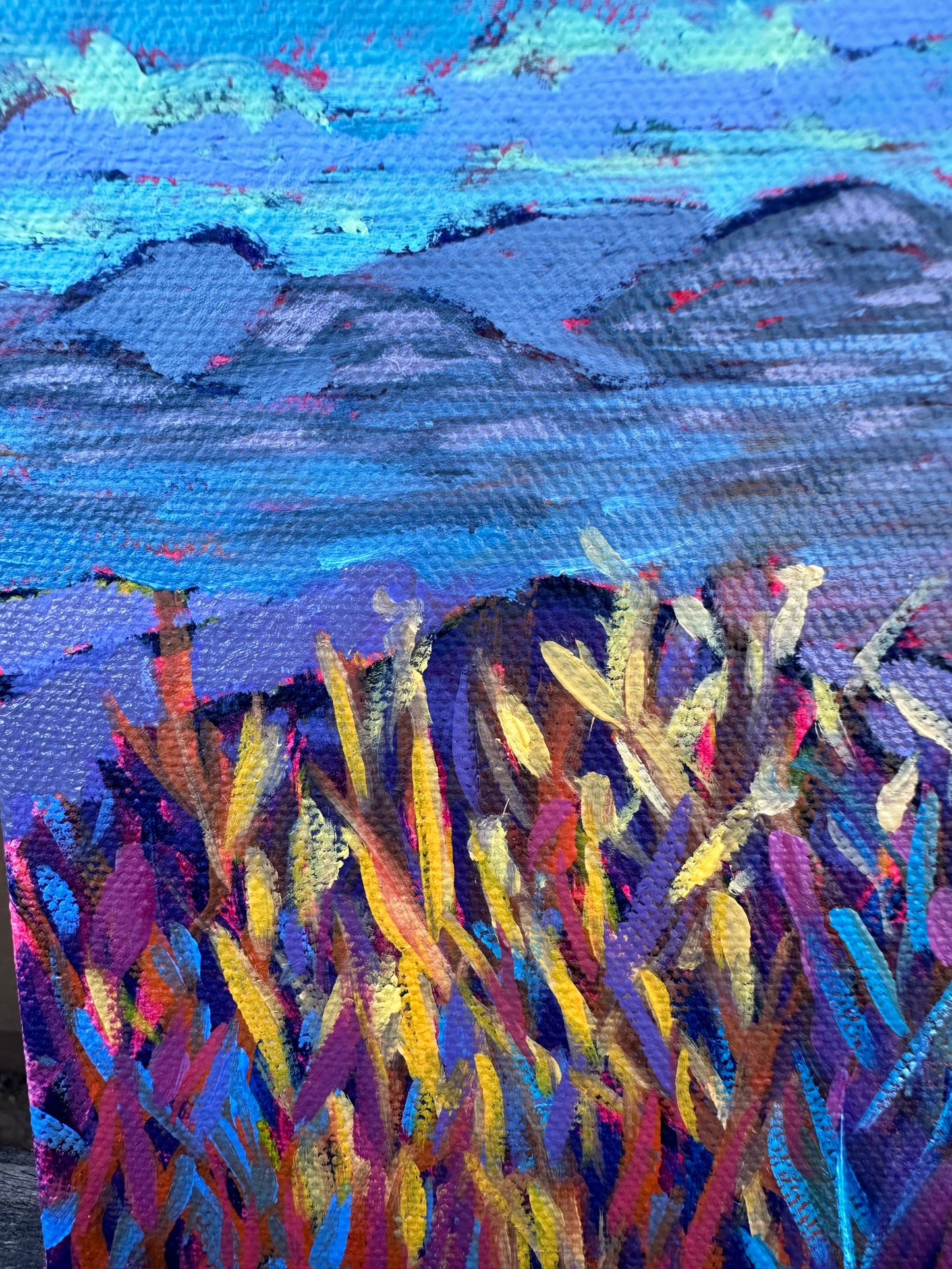 Mini Painting: Desert Mountain Grasses 6x6 inches