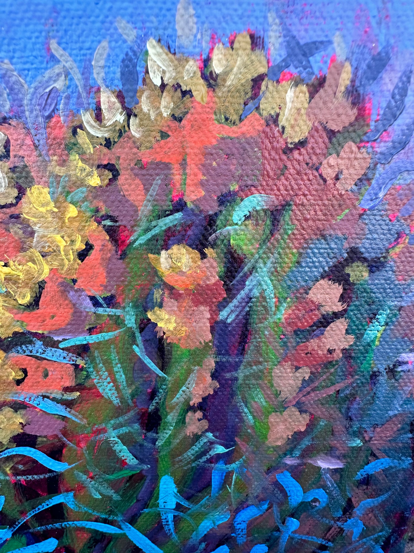 Mini Painting: Barrel Cactus Blossoms 6x6 inches