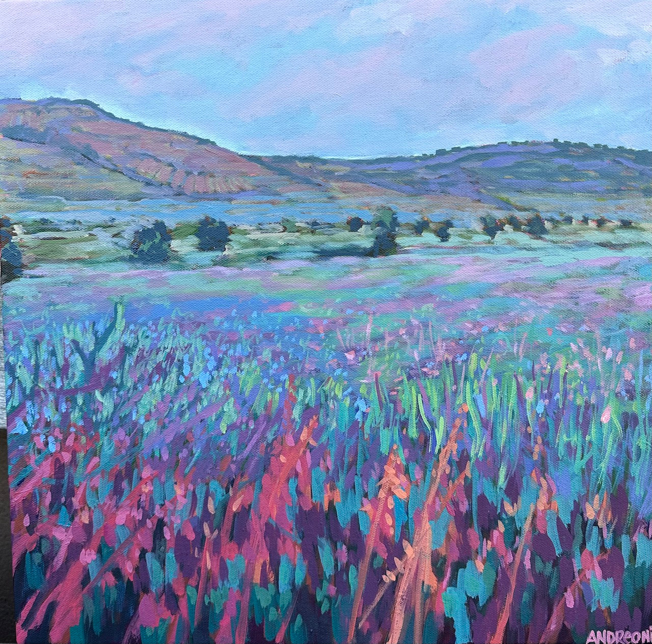 Marmilla Poppies, Sardinia, Italy 16x16 inches