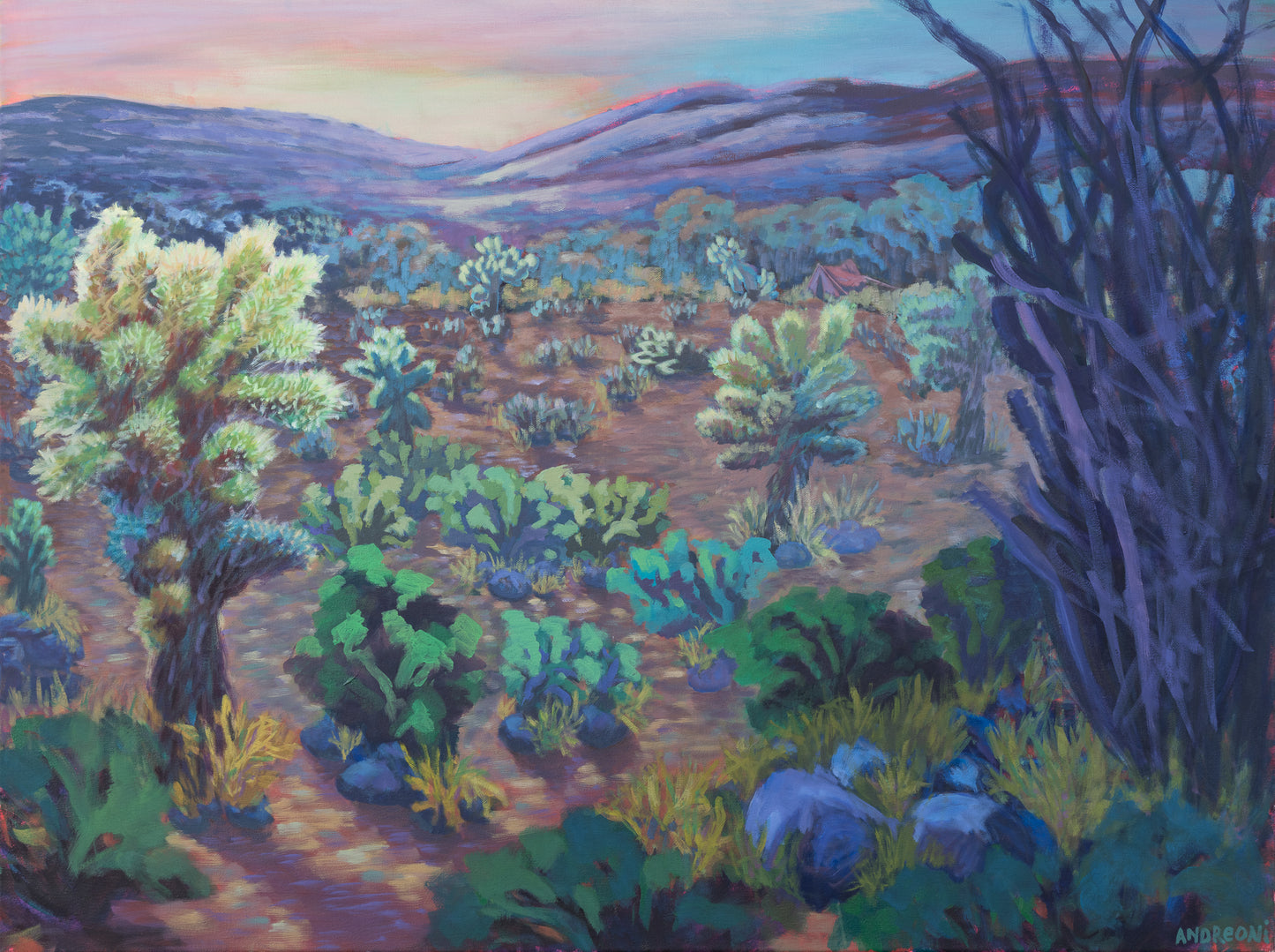 Jumpin’ Dusky Desert Chollas 30x40 inches