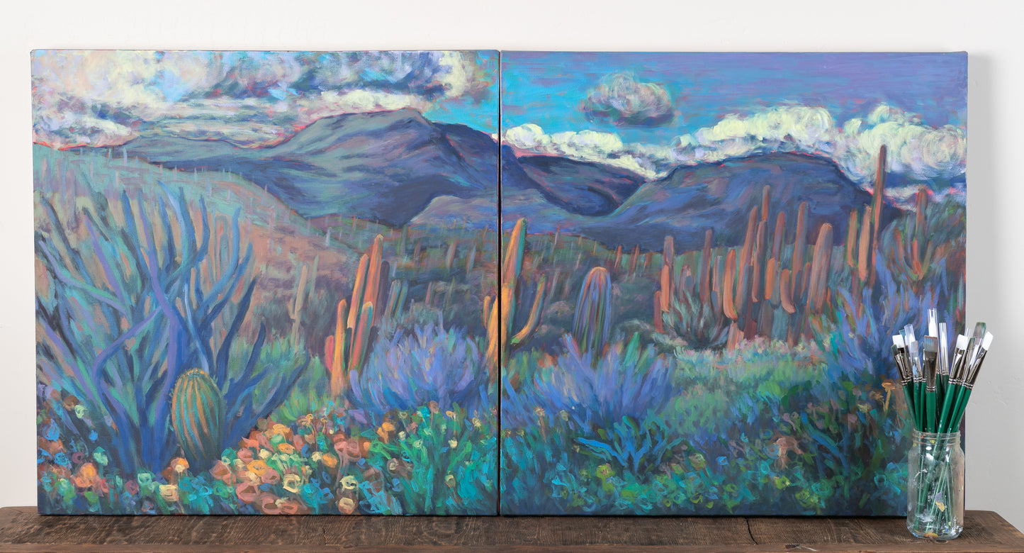 Cacti Community 30x60 inches diptyque