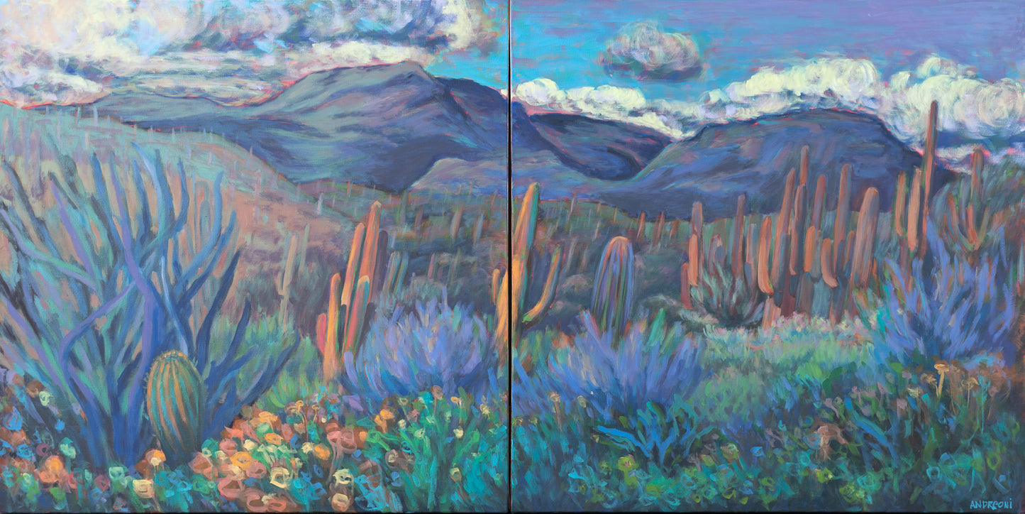 Cacti Community 30x60 inches diptyque